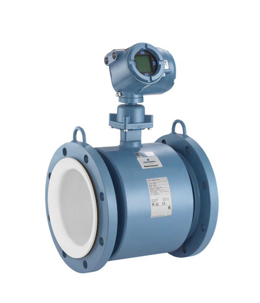 Medidor eletromagnético de vazão Rosemount 8795 com transmissor 9732, da Emerson